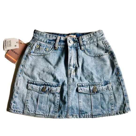 Money Cargo Denim Mini Skort‎ Size M - Picture 1 of 6